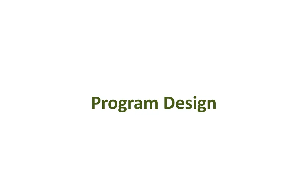 program design