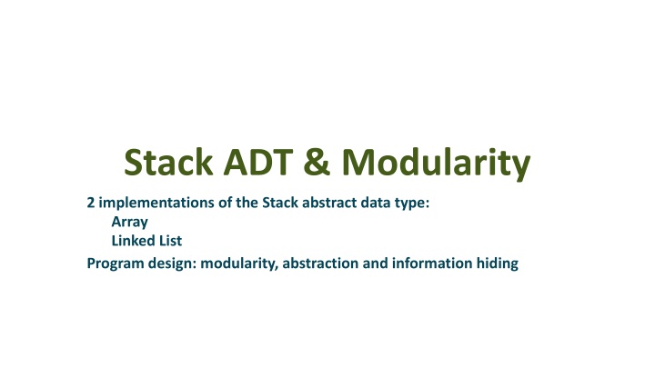 stack adt modularity