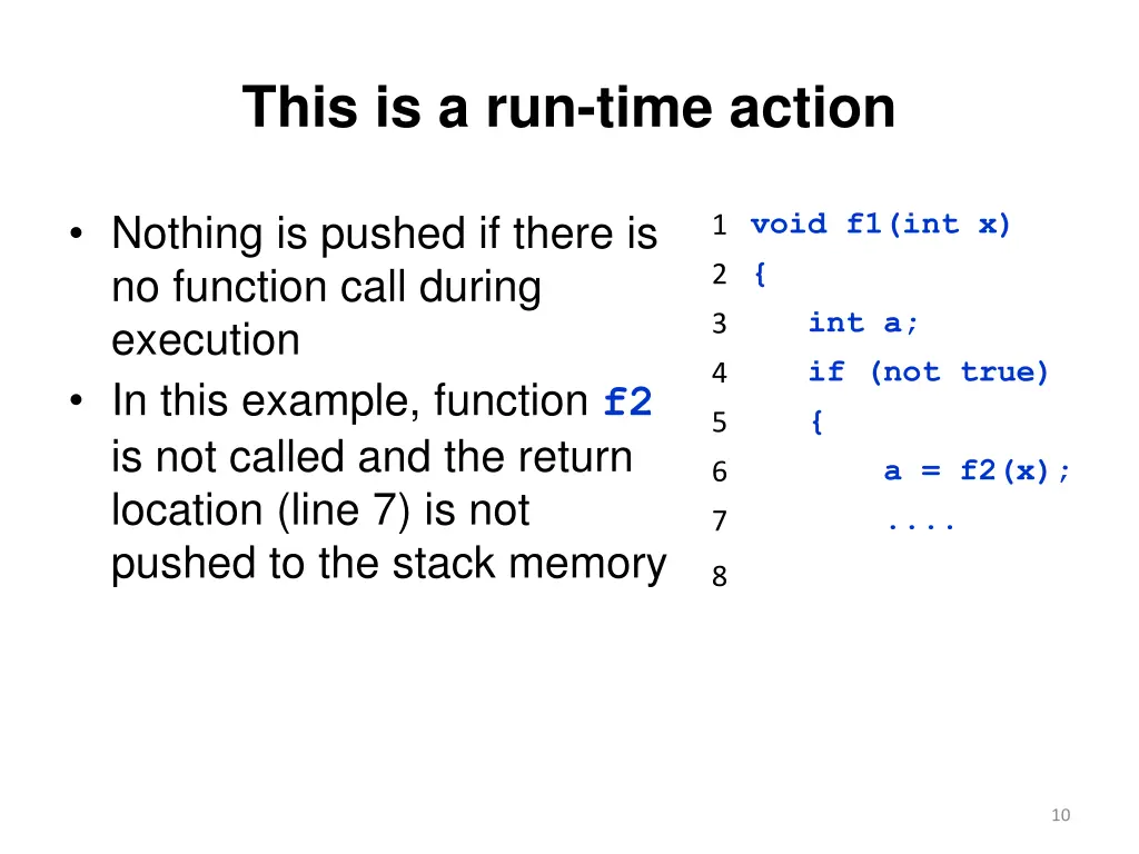 this is a run time action