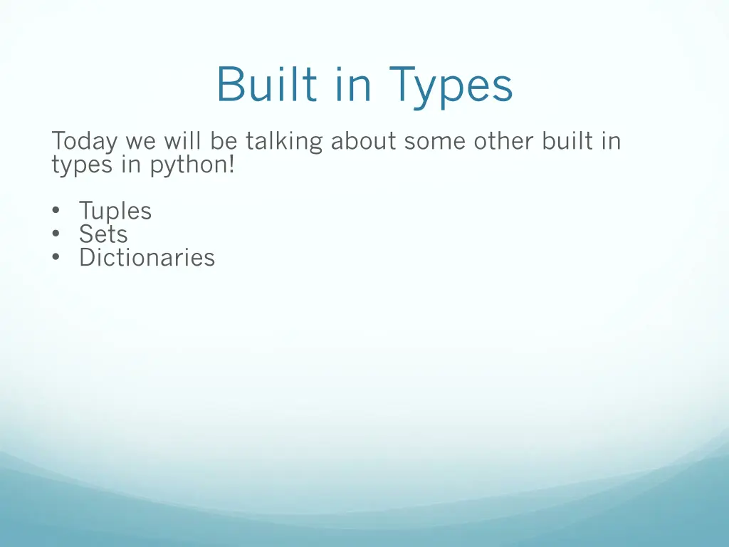 built in types