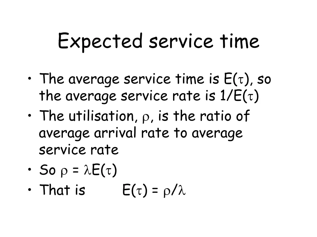 expected service time