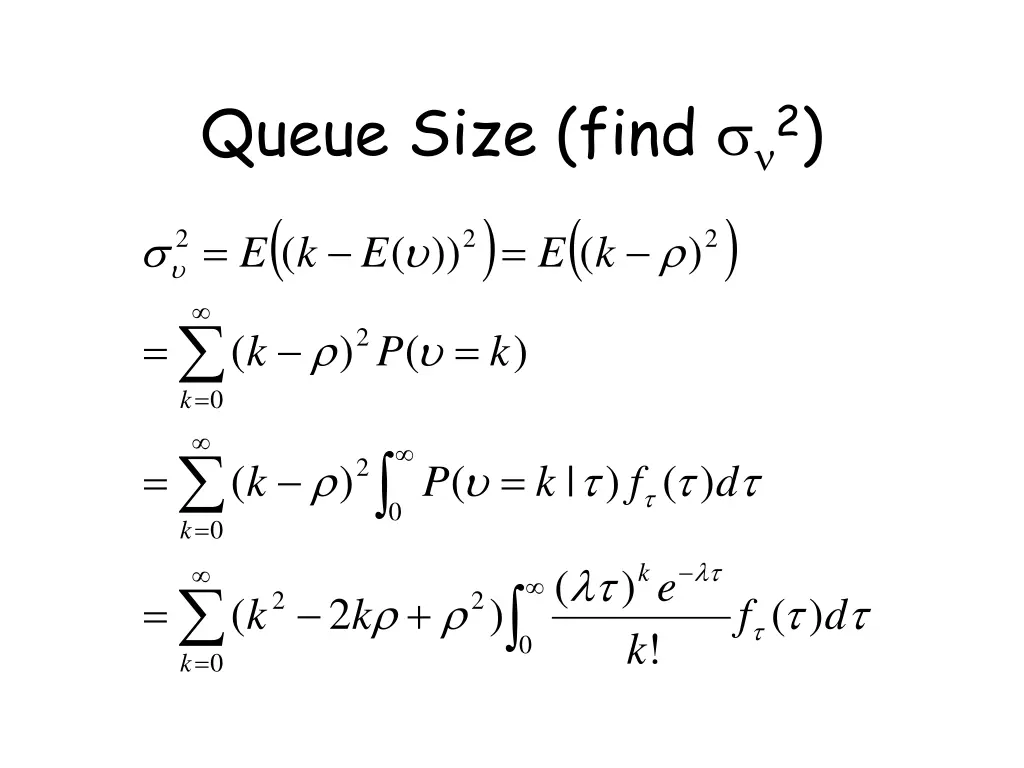 queue size find 2 e k e
