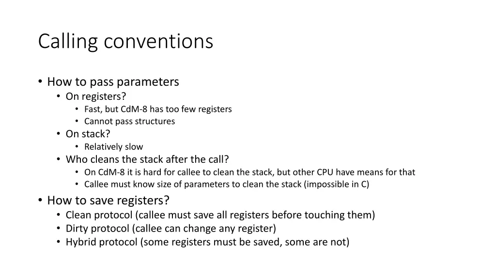 calling conventions