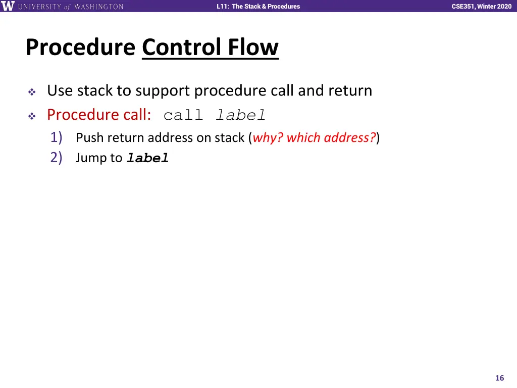 l11 the stack procedures 15