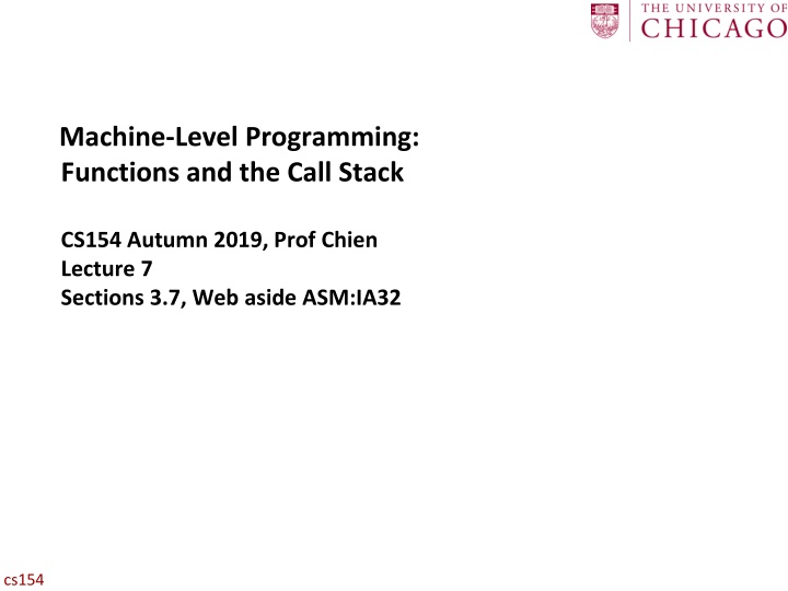 machine level programming functions and the call