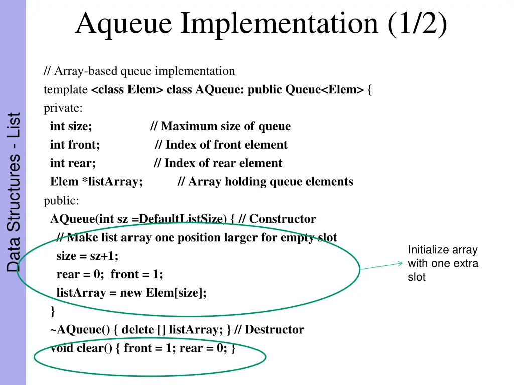 aqueue implementation 1 2