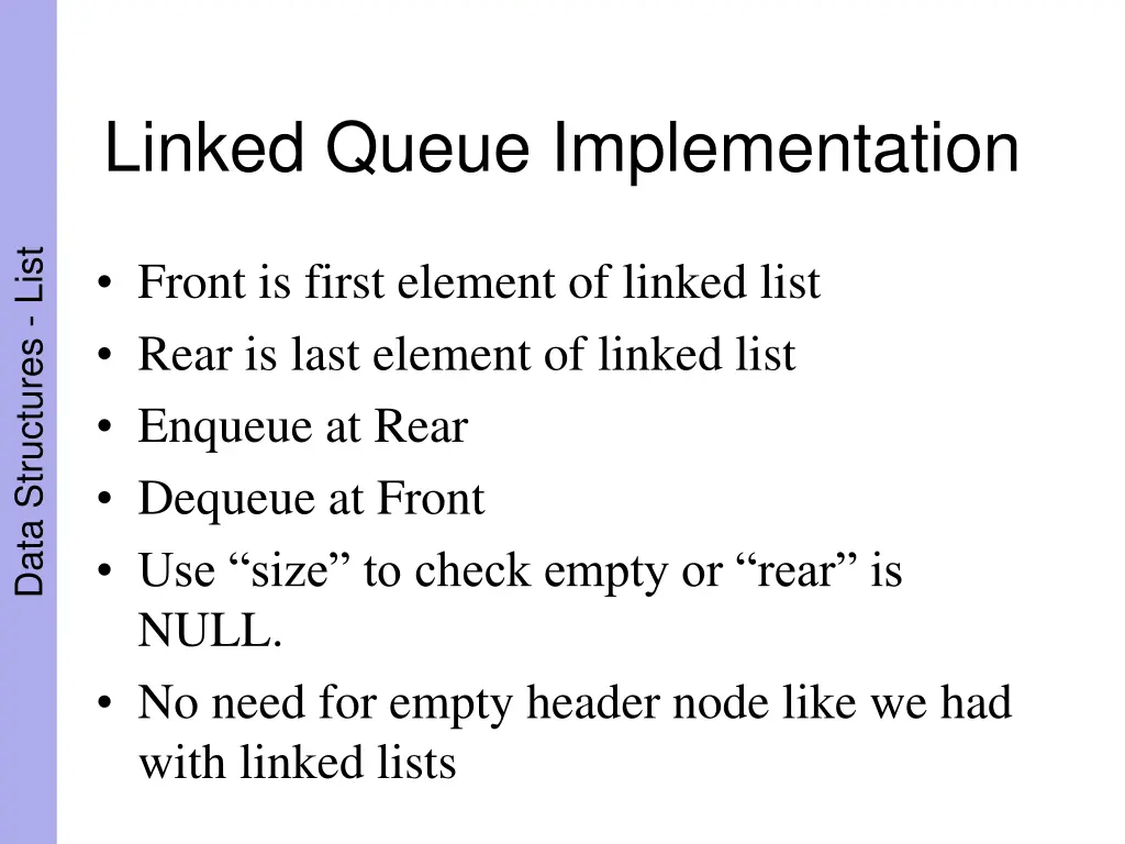 linked queue implementation