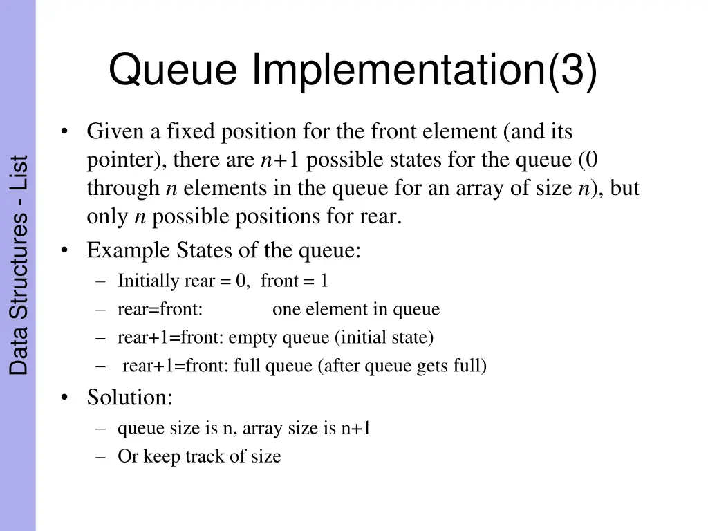 queue implementation 3