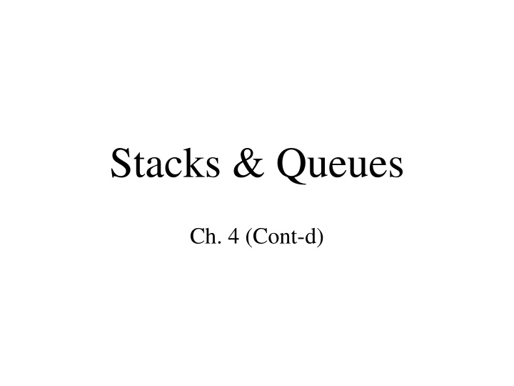 stacks queues
