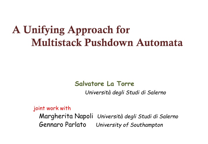 a unifying approach for multistack pushdown