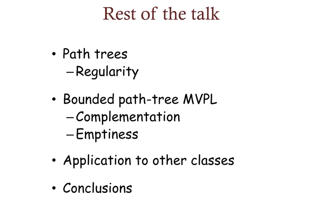 rest of the talk