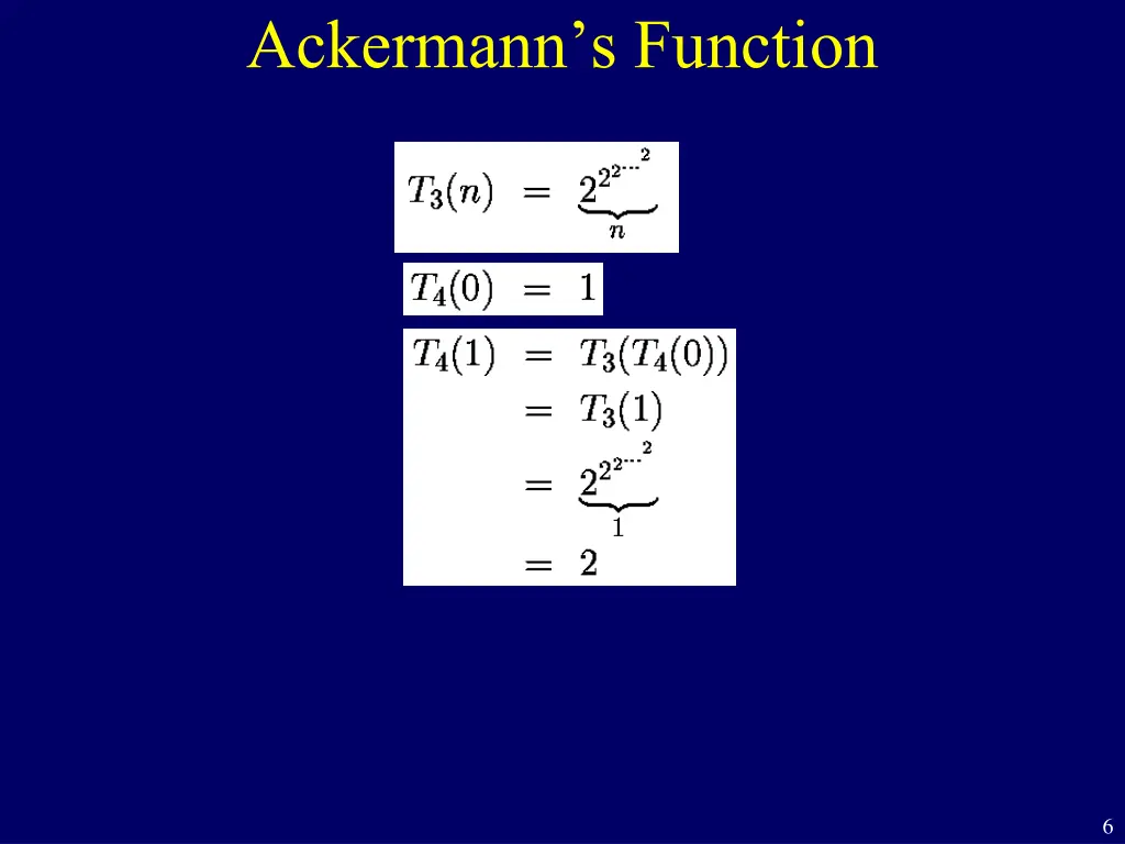 ackermann s function 1