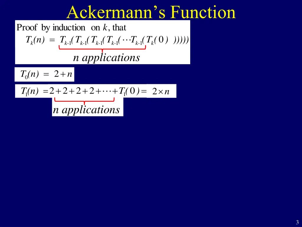 ackermann s function k that on induction