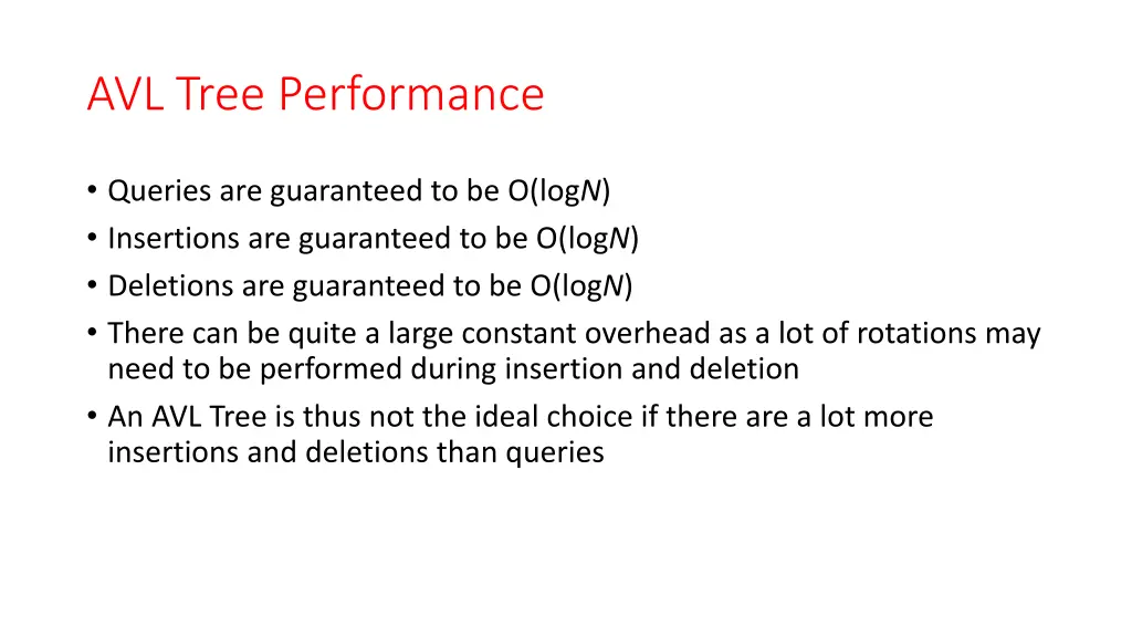 avl tree performance