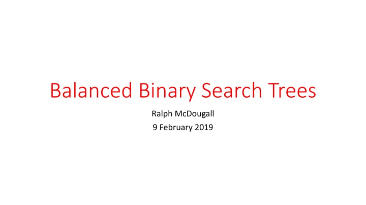 balanced binary search trees