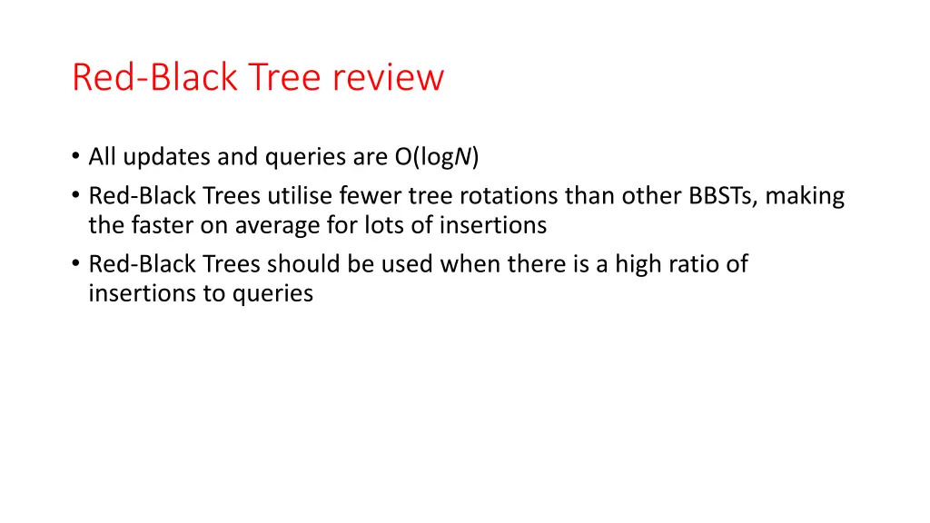 red black tree review