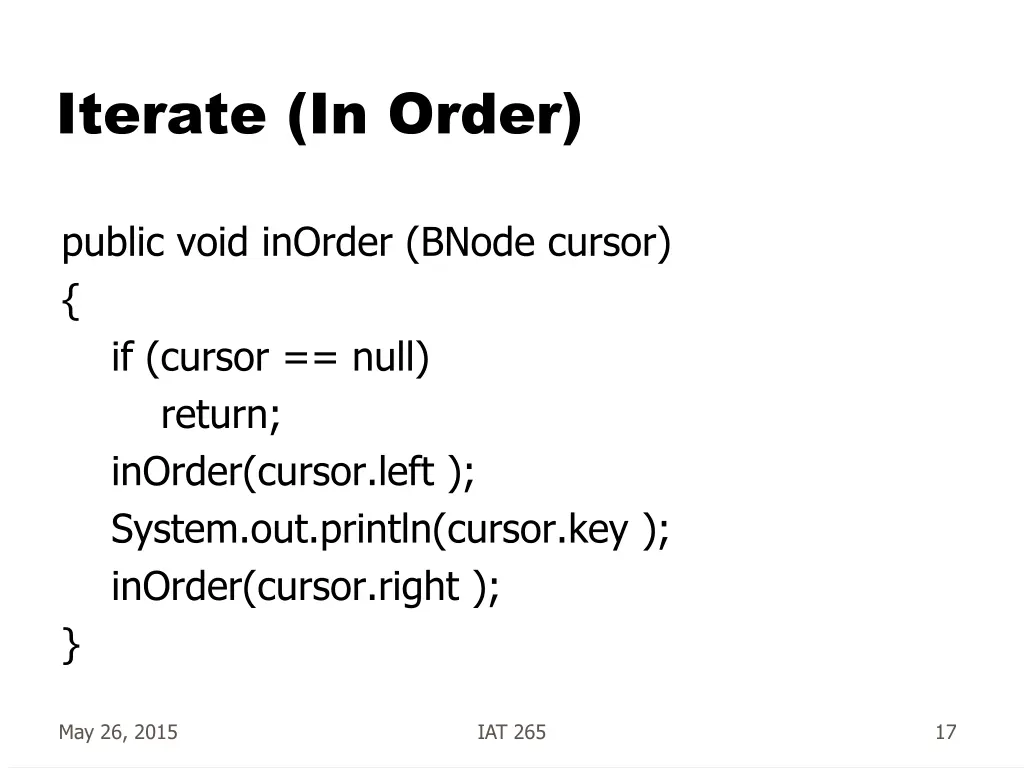 iterate in order