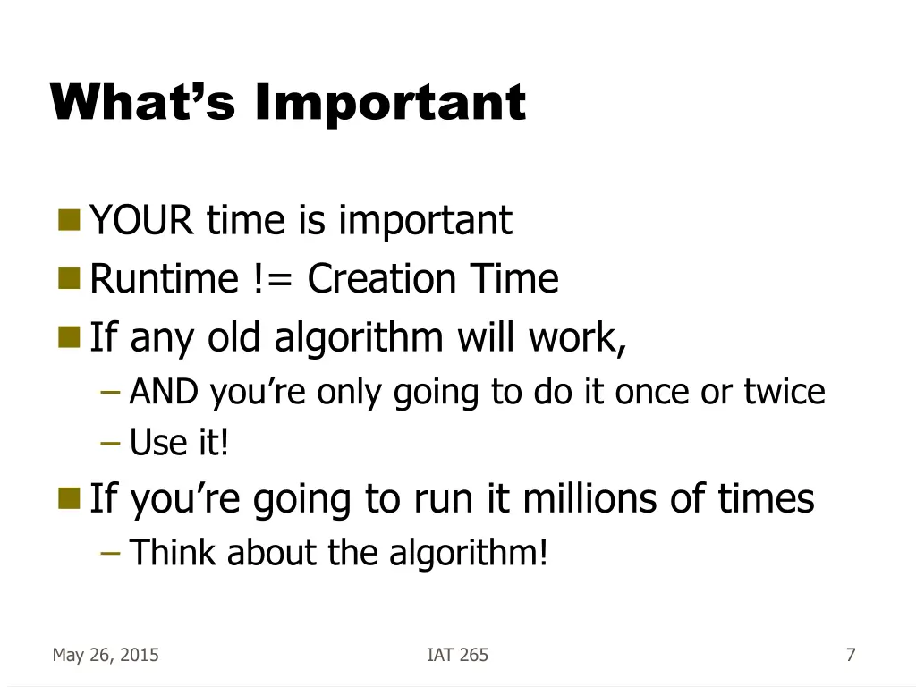 what s important