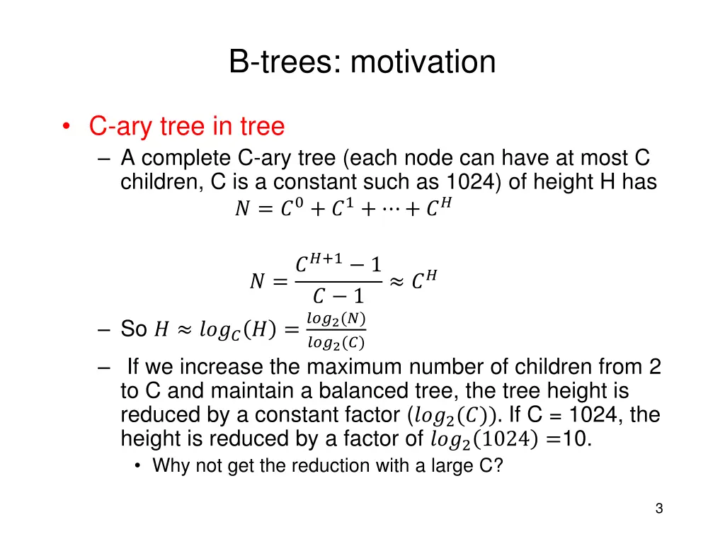 b trees motivation 1