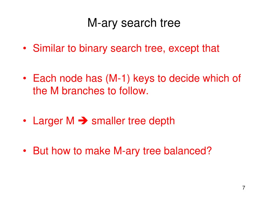 m ary search tree