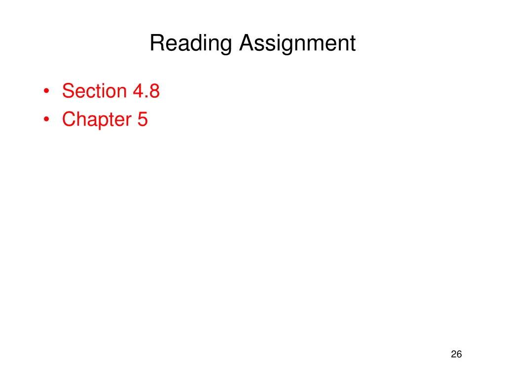 reading assignment