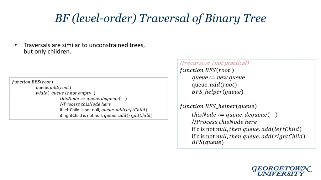 bf level order traversal of binary tree