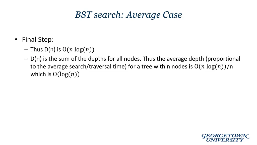 bst search average case