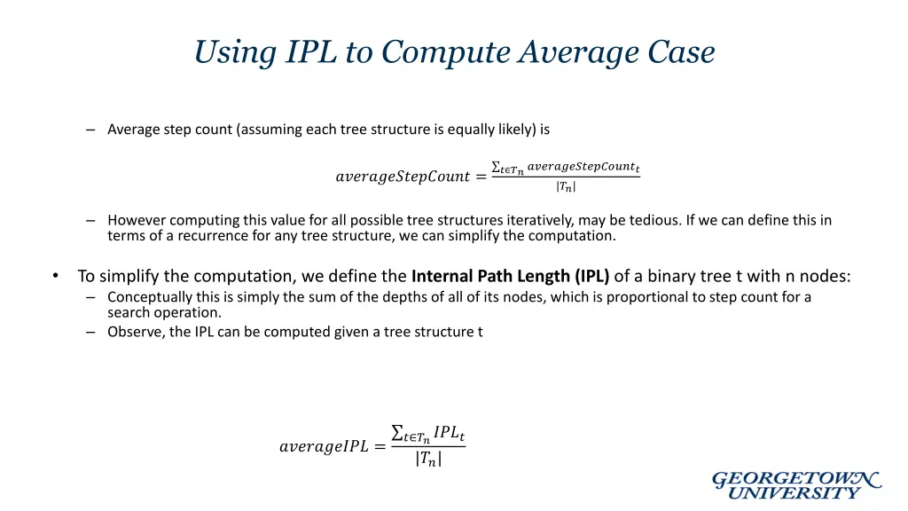 using ipl to compute average case