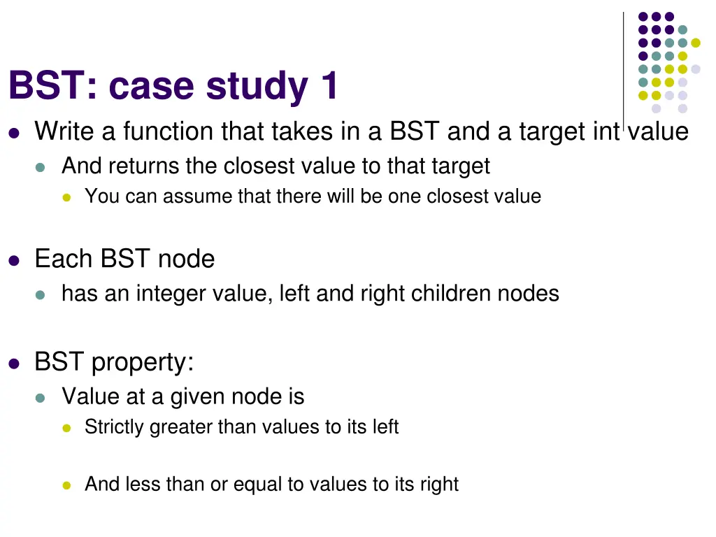 bst case study 1 write a function that takes