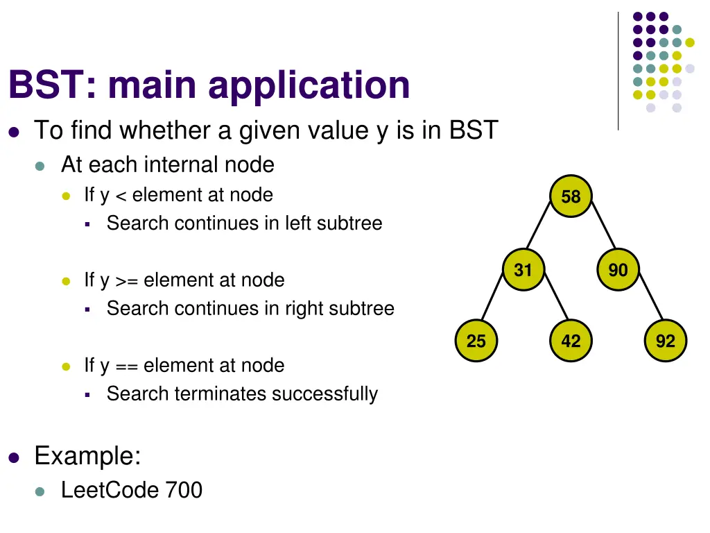 bst main application to find whether a given