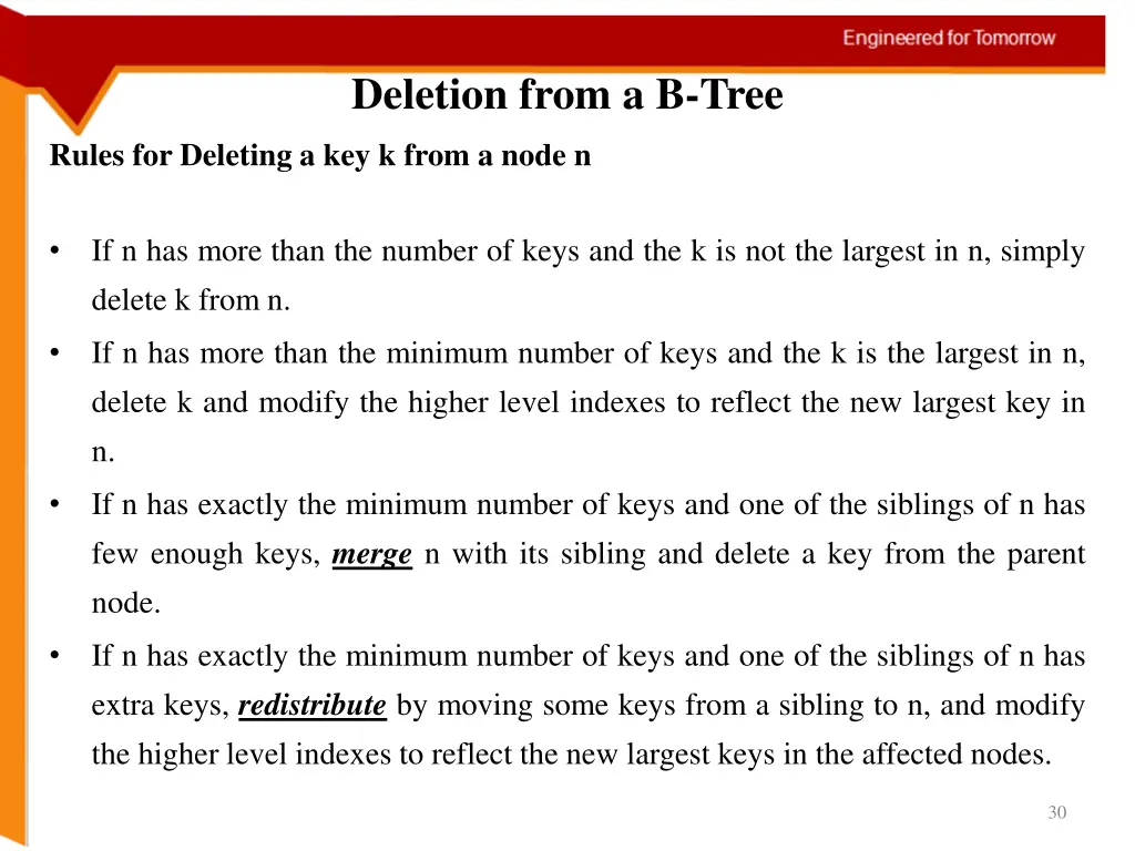 deletion from a b tree