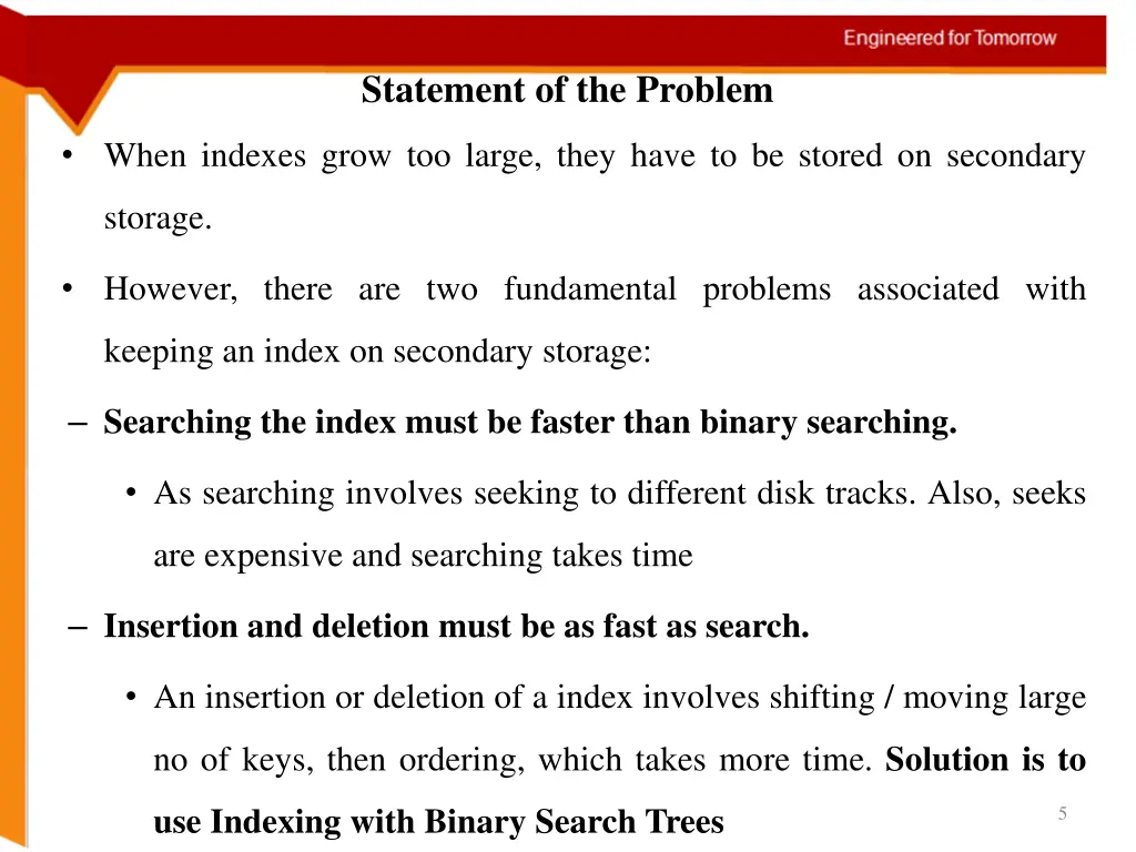 statement of the problem