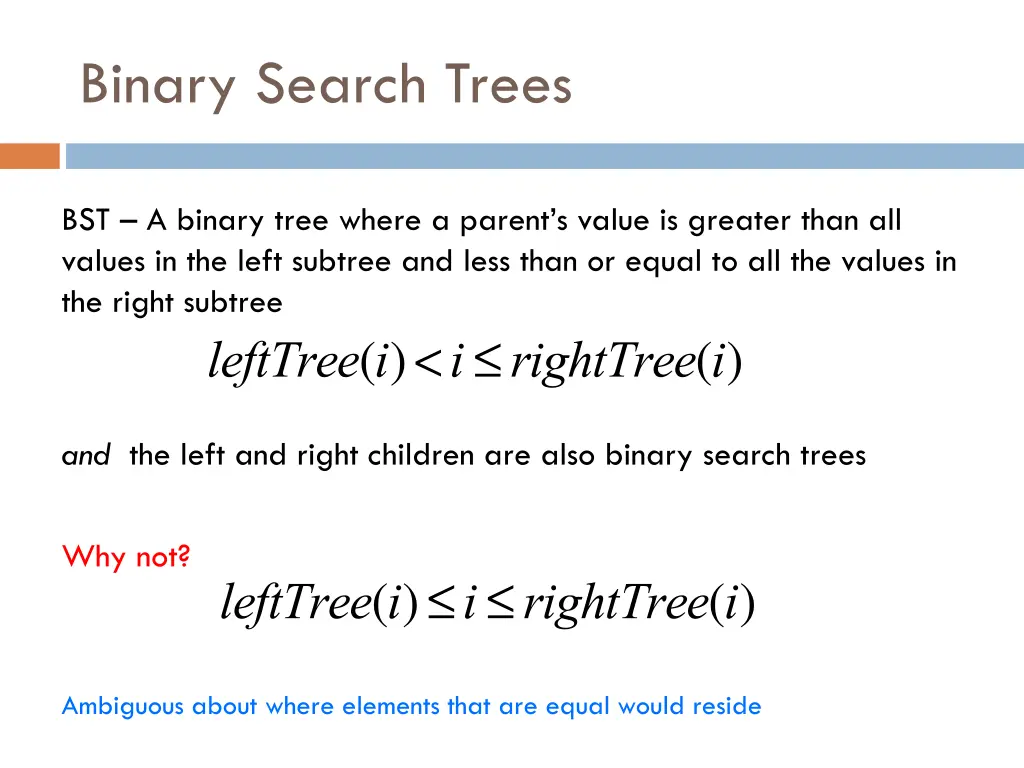 binary search trees 2