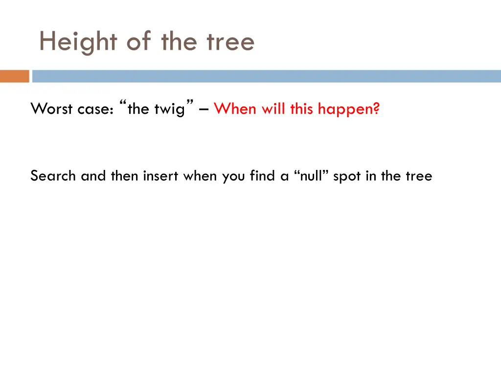 height of the tree 1