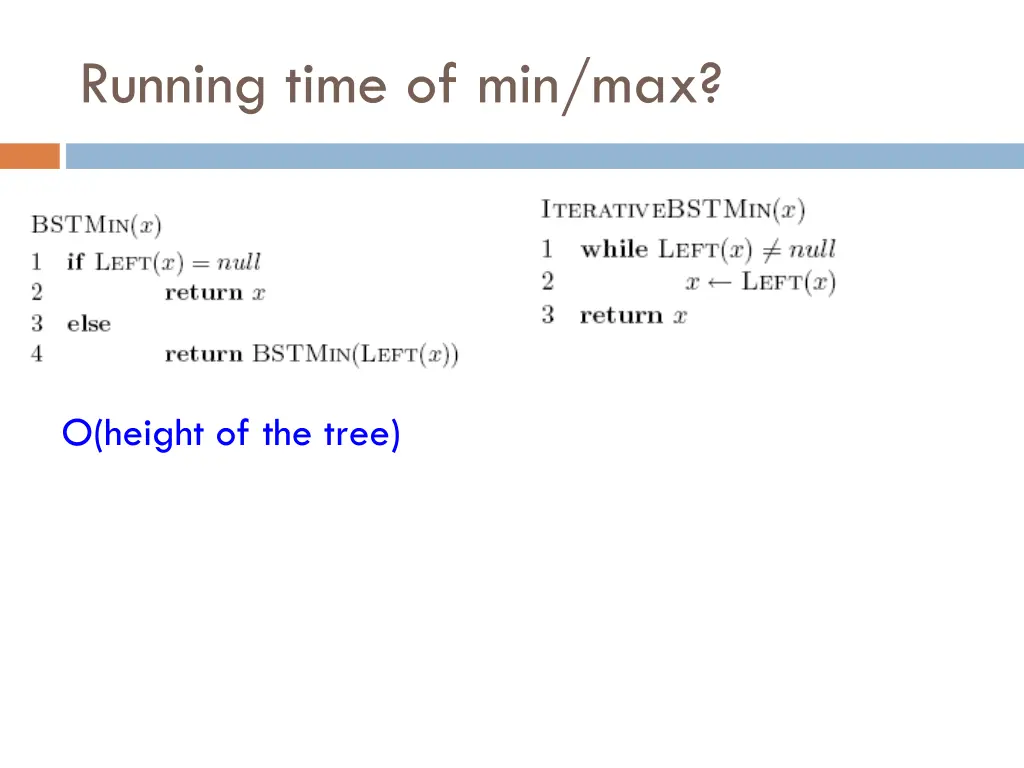 running time of min max