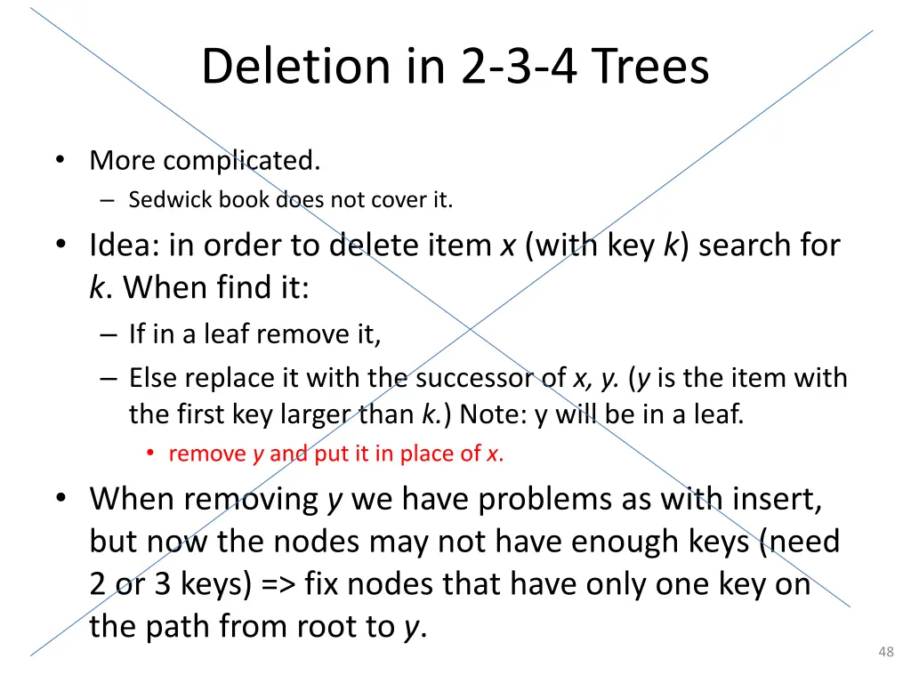 deletion in 2 3 4 trees