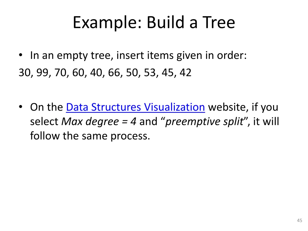 example build a tree