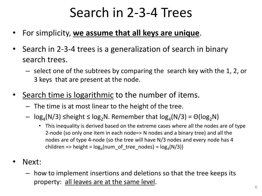search in 2 3 4 trees