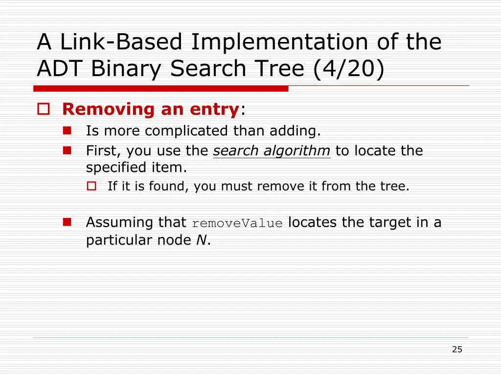 a link based implementation of the adt binary 16
