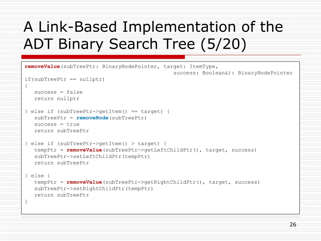 a link based implementation of the adt binary 17