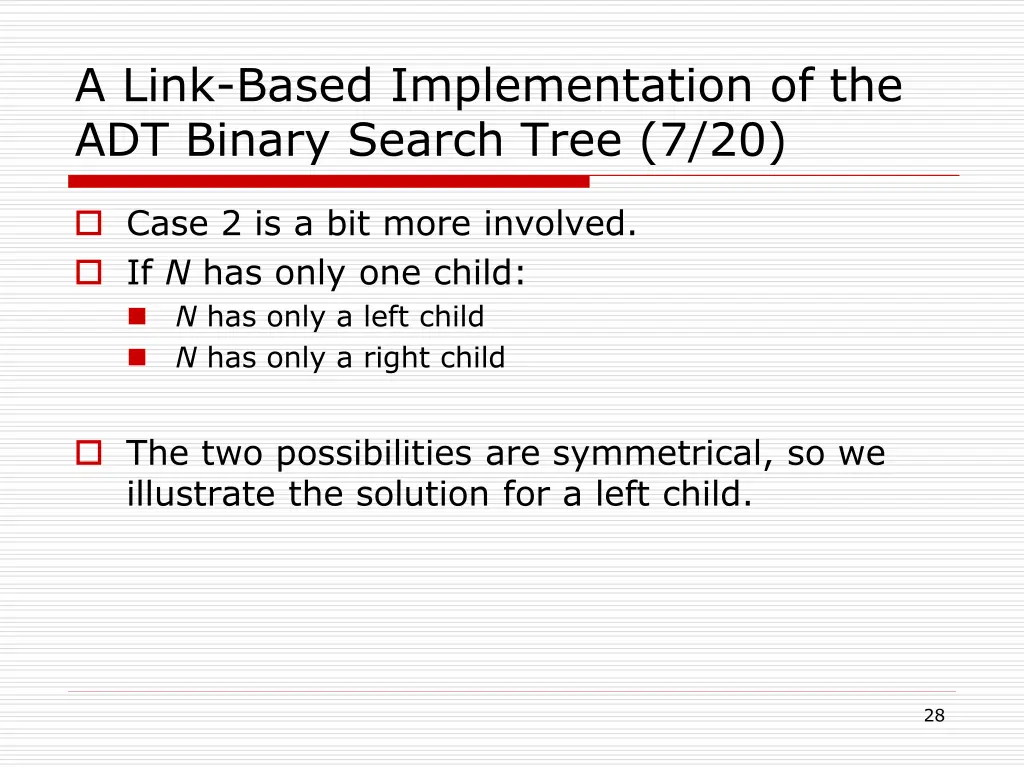 a link based implementation of the adt binary 19