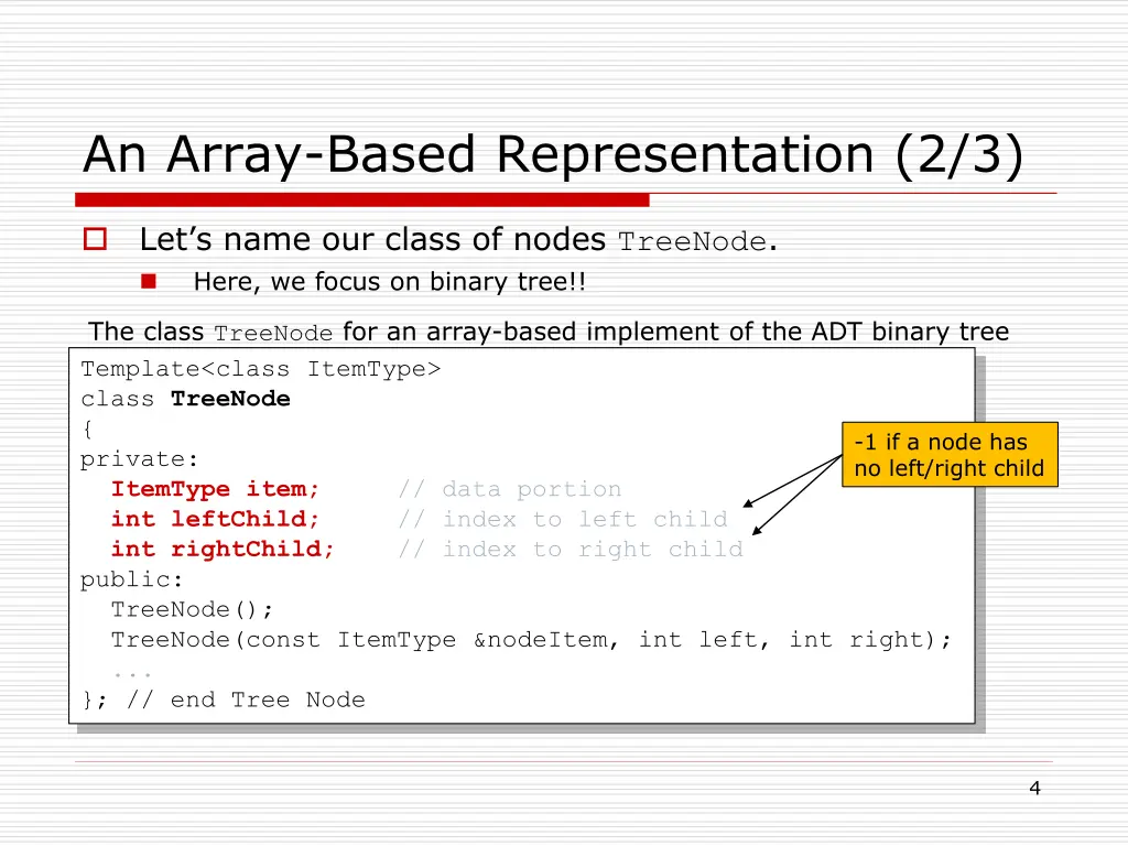 an array based representation 2 3