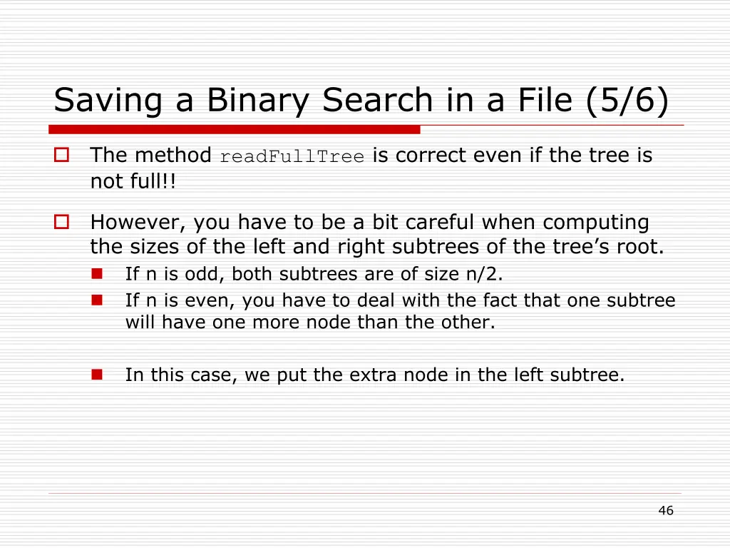 saving a binary search in a file 5 6