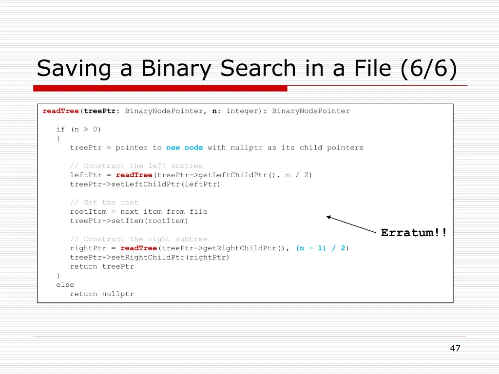 saving a binary search in a file 6 6