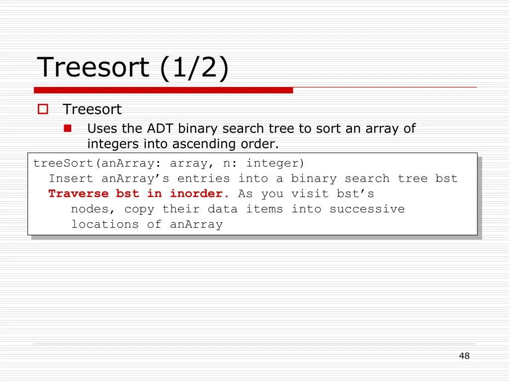 treesort 1 2