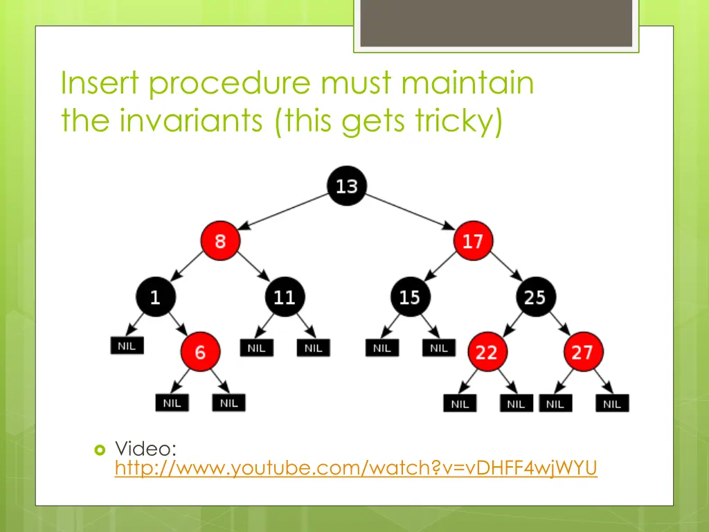 insert procedure must maintain the invariants