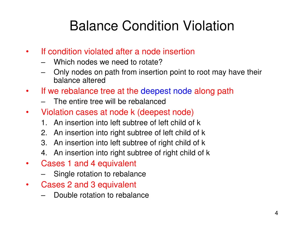 balance condition violation