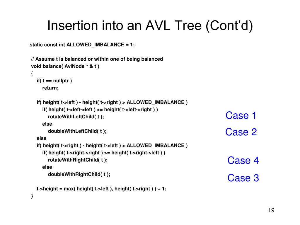 insertion into an avl tree cont d