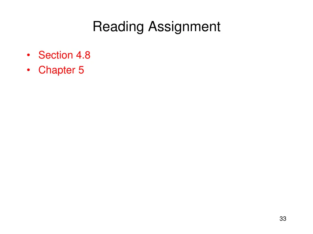 reading assignment