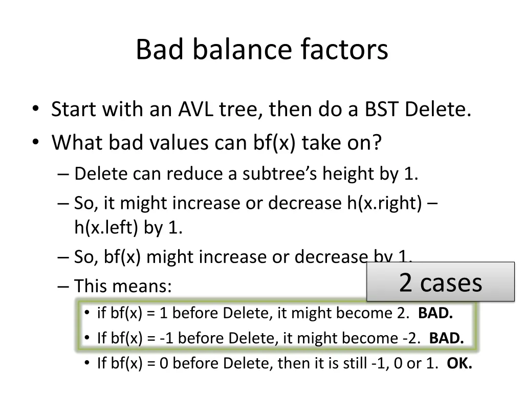 bad balance factors